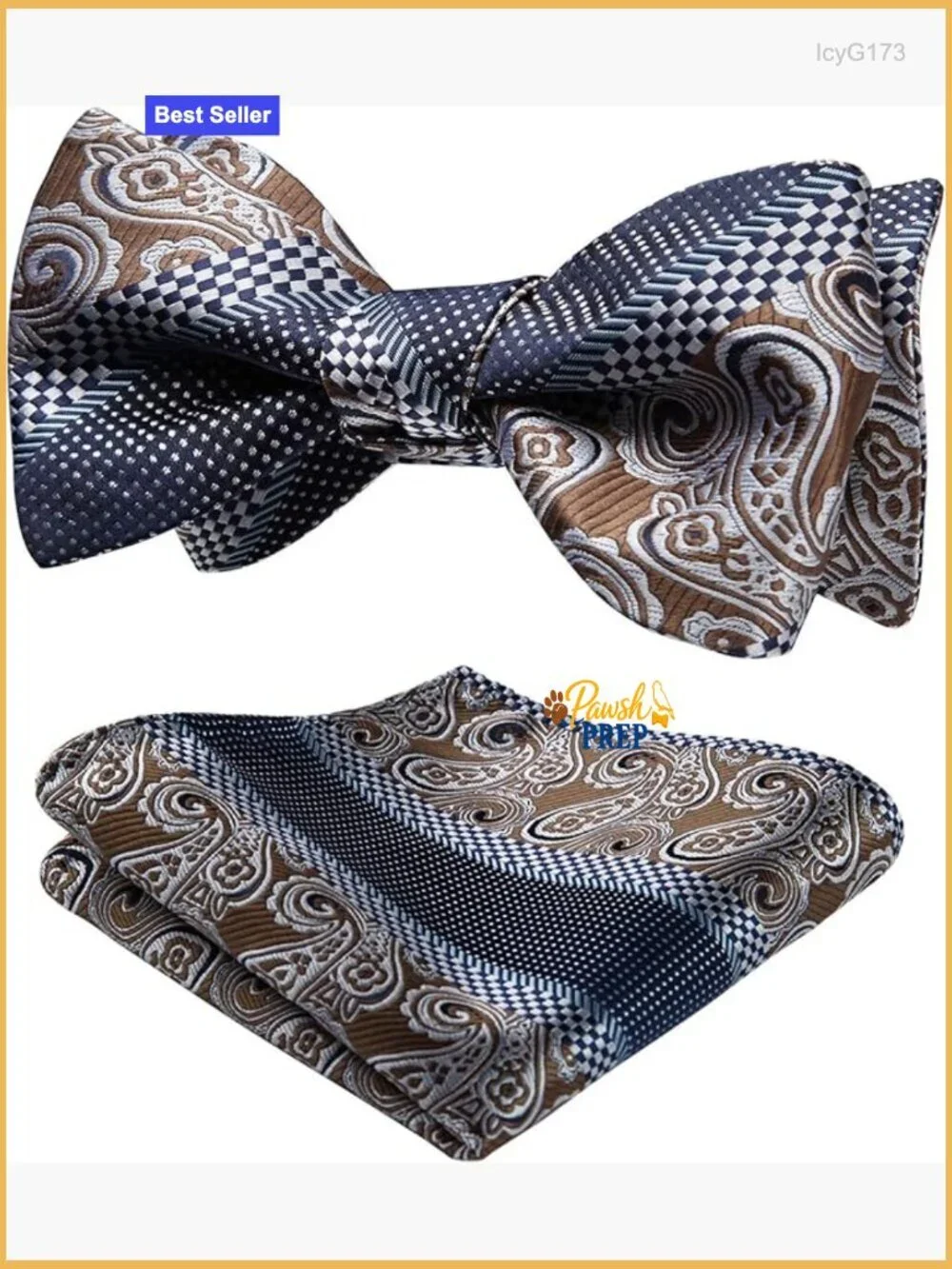 Men's Self-Tie Bow Tie and Pocket Square Set Silk Blend Formal Wedding